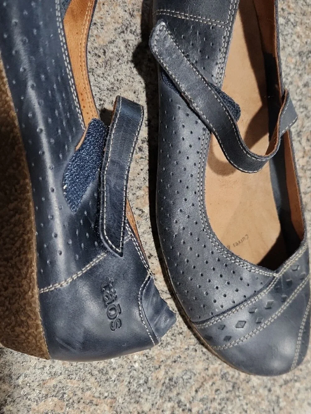 Taos Step It Up Mary Jane Flats Blue Size US 8-8.5  EU 39 Southwestern Comfort
